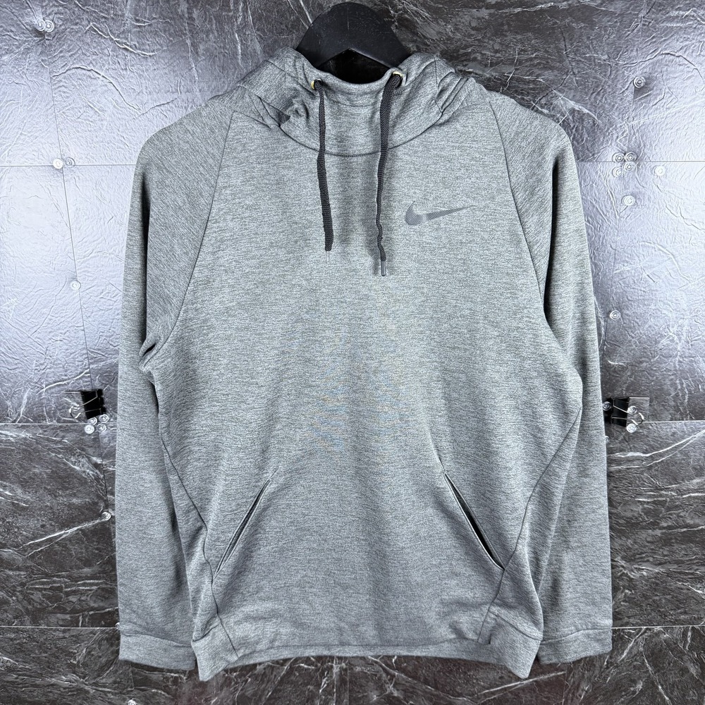 Nike Men's Grey Dri-Fit Fleece Hoodie Small